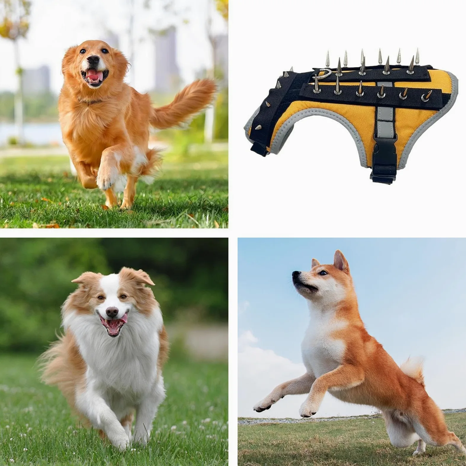Chaleco De Protección con Púas para Perros Pequeños Arnés Canino Ajustable | Arnés Reflectante Para Cachorro Protección Reflectante Para Mascotas Contra Ataques De Rapaces En Paseos Al Ai
