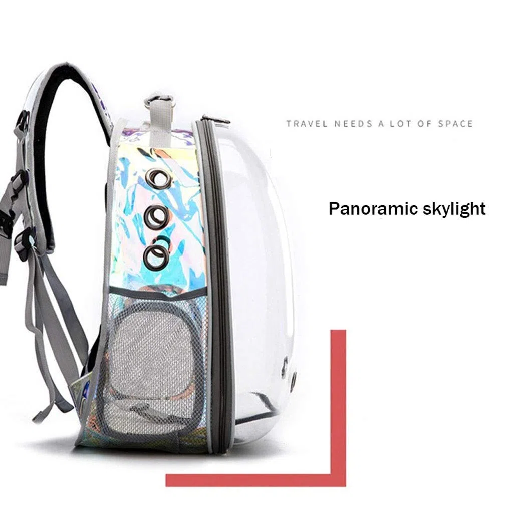 Bolsa de hombro transparente del gato del animal doméstico hacia fuera bolsas de mascotas bolsa mochila portátil de espacio grande gato Cápsula espacial transparente Panorama Productos para Animales