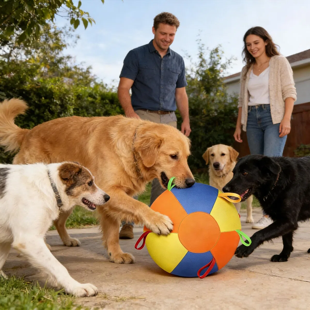 Juguetes de pastoreo para perros Juguete Inflable Resistente a Roturas | Pelota de Perro Calmante con Asa para Jardín, Piscina, Juego, Ejercicio, Dentición, Cachorro, Pequeño, Mediano, Grande