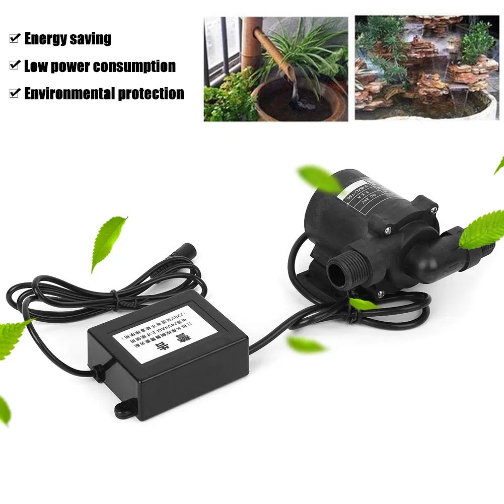 Garosa Bomba de Agua sin Escobillas de 24 V Mini Bomba Sumergible Trifásica IP68 a Prueba de Agua 1750 L H Elevación Plástico de Ingeniería para Fuente de Acuario de Refuerzo Uso Hidropónico