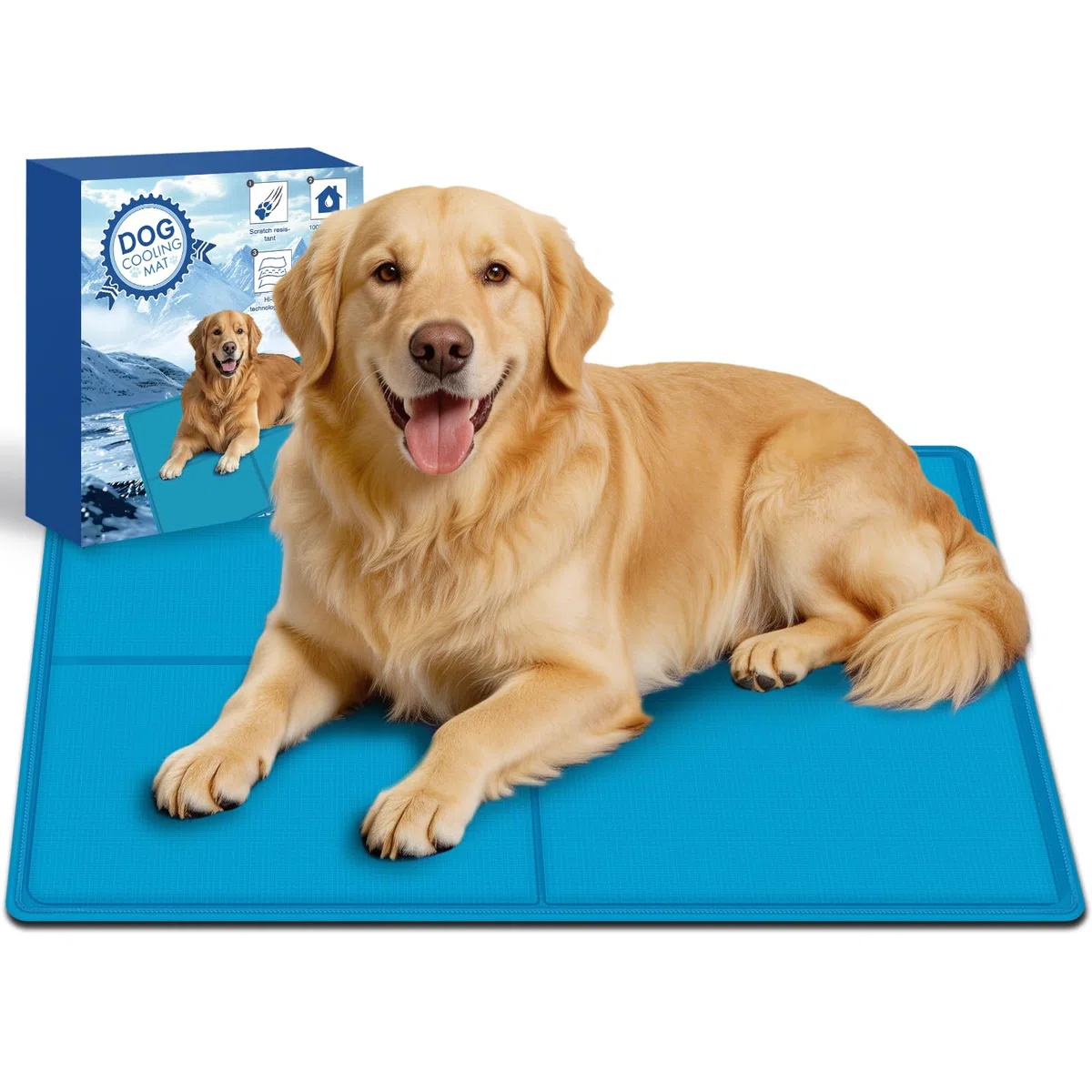 Alfombrilla refrescante para perros, 120 x 75 cm, materiales de actualización, gel sólido no tóxico, alfombrilla autorefrigerante para perros, refrigeración rápida en verano caluroso para