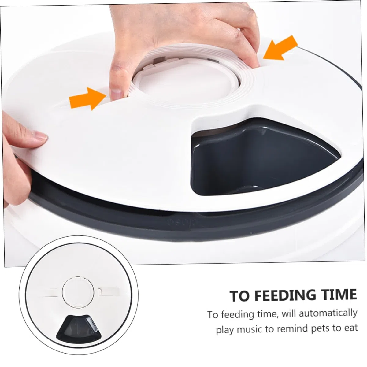 Comedero Automático Temporizado para Mascotas 6 Compartimentos | Capacidad 90g, Abs Negro, Diseño Desmontable Base Antideslizante, Fácil Limpieza y Colocación en Esquina