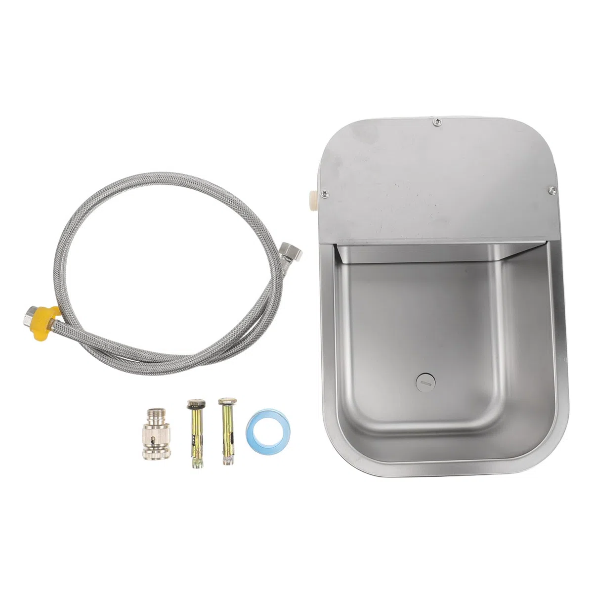 TOYANDONA Bebedero Automático para Mascotas de Acero Inoxidable 304 con Gran Capacidad y Diseño Ancho y Poco Profundo, Adecuado para Cabras y Patos en Exteriores
