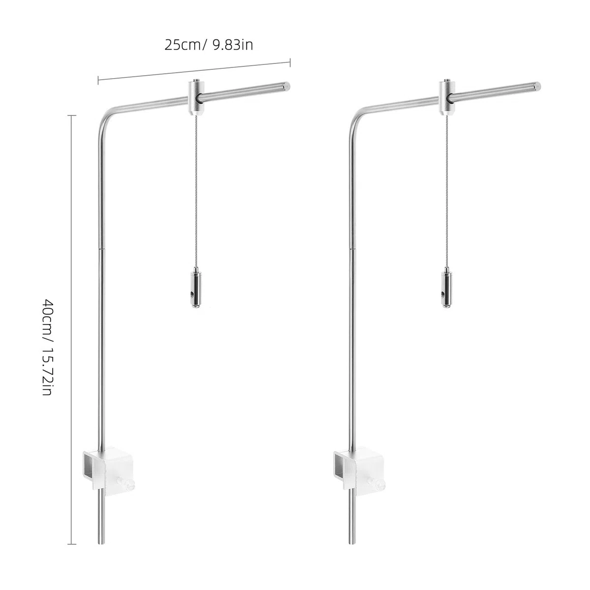 Soporte para Lámpara de Pecera Ajustable 25x40 Cm, Bastidor Colgante de Aleación de Aluminio Resistente y Duradero para Luces LED de Acuarios Pequeños, Adecuado para Acuarios