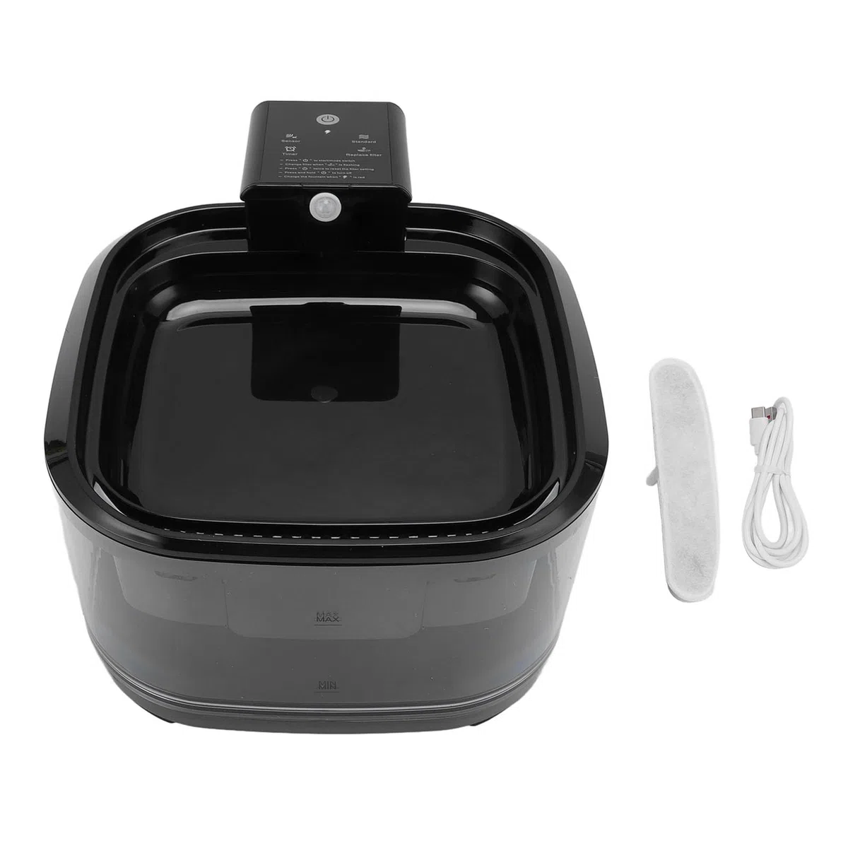 Haofy Fuente de Agua para Gatos de 4,5 L, Dispensador Automático de Agua para Gatos, Fuente de Silenciosa de Gran Capacidad para Mascotas con Triple Filtración para, Perros (Black)