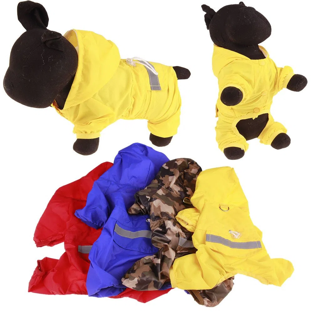 Chubasquero para Perros, Mono Impermeable for Mascotas, Gatos y Perros, con Capucha Reflectante, Ropa de Exterior for Cachorros, Chaqueta for pequeños, Suministros for(Red,L)