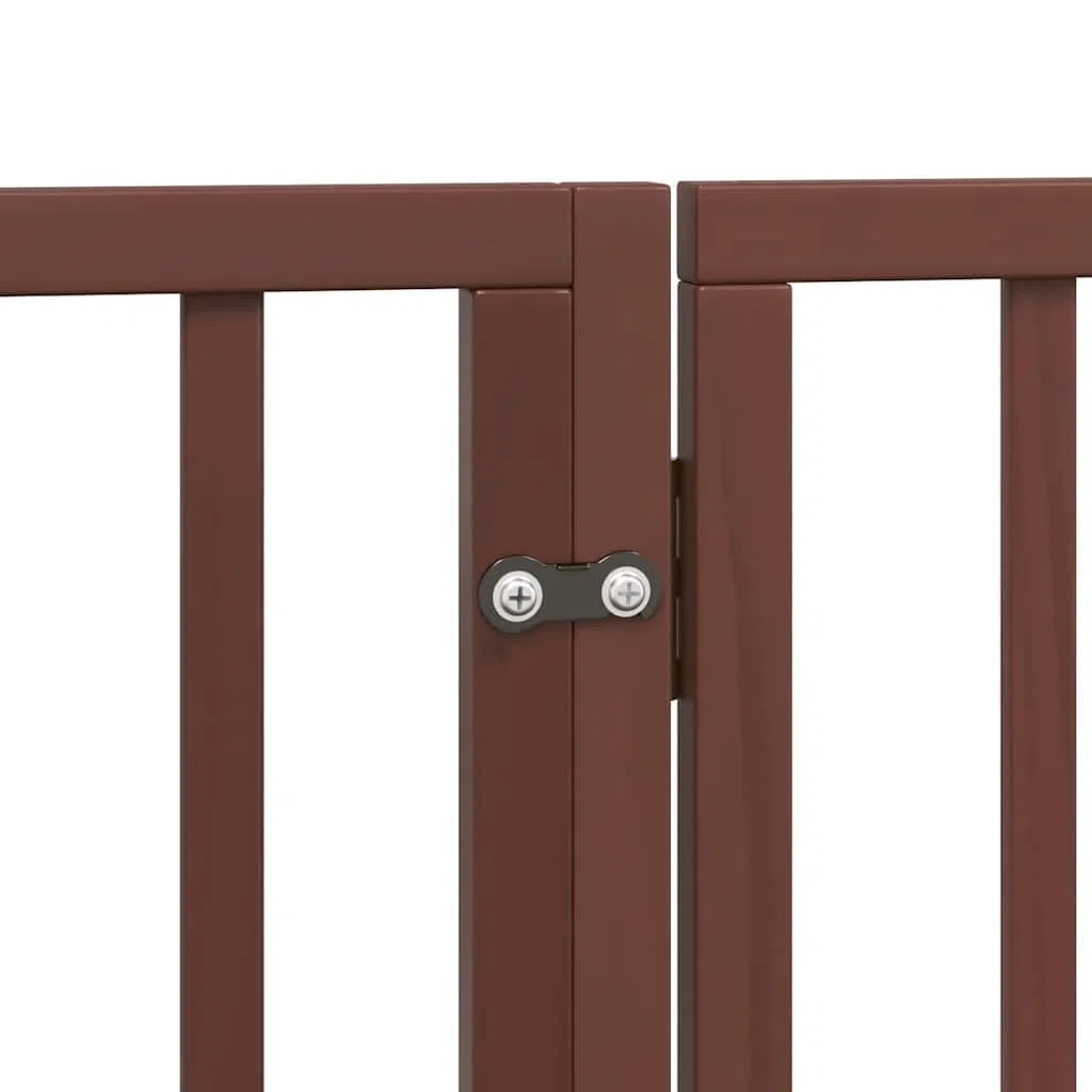 Puerta para perros con puerta marrón 800 cm madera de álamo plegable portátil al aire libre interior seguridad para mascotas para perros, cachorros, protección, entrenamiento, hogar, jardín