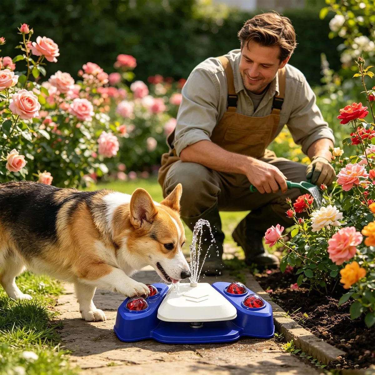 Fuente para Perros Exterior Bebedero con Activación por Pisada