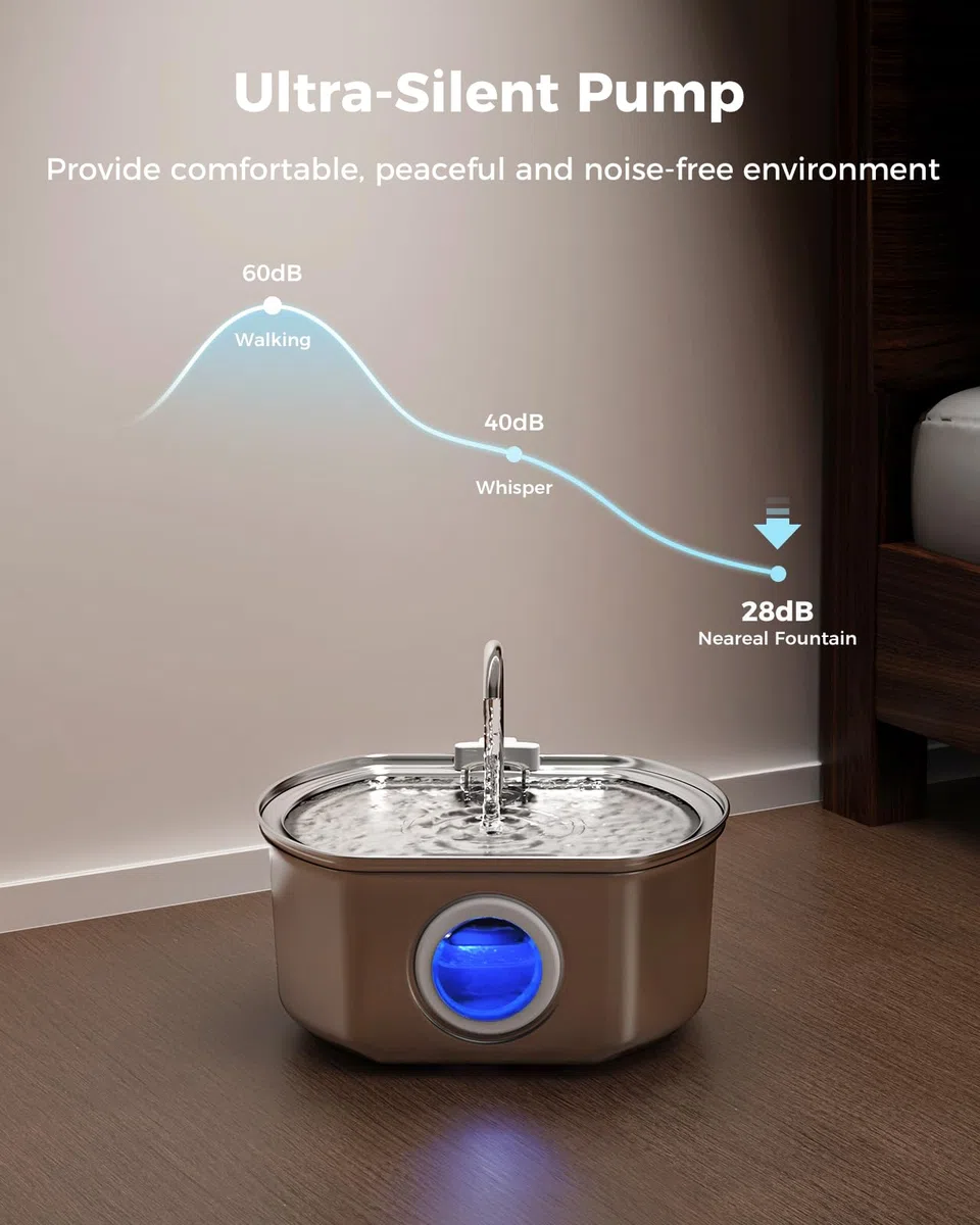 Neareal Bomba de agua de repuesto para fuente de agua para gatos, dispensador automático de agua para perros de 3,2 L