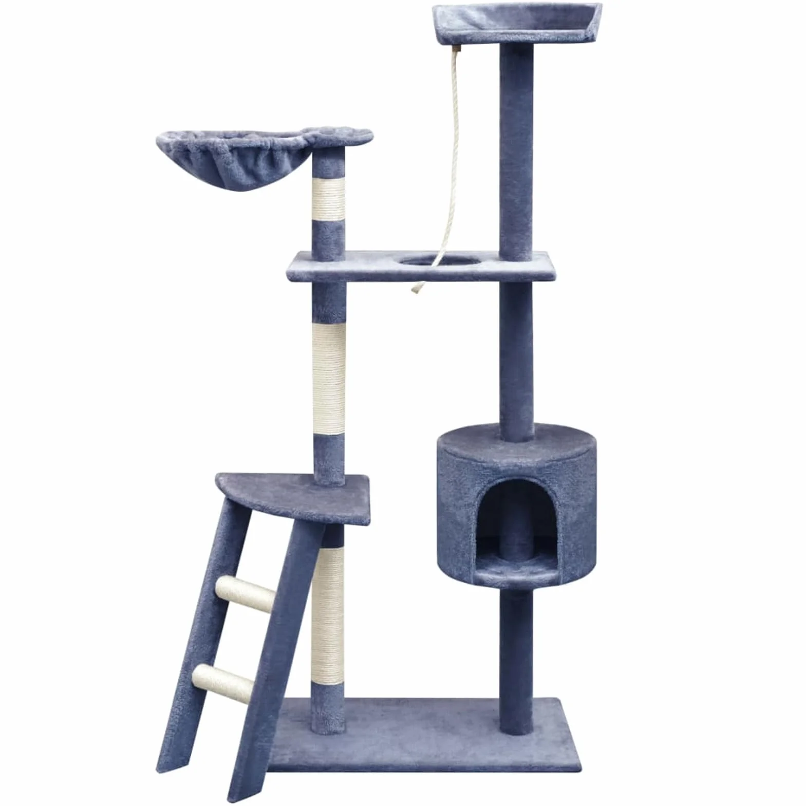 ShGaxin Rascador para Gatos Poste rascador de sisal, Rascador Gato, Arbol Rascador para Gatos, Gatos Accesorios, Torre Gatos, Arranhador para Gatos, Casa para Gatos, 150 cm Azul Oscuro