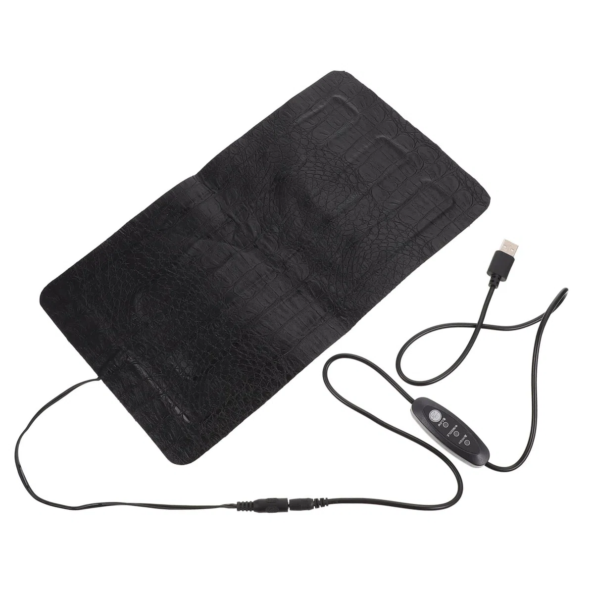 UKCOCO Alfombrilla Térmica para Reptiles USB de Niveles, Cuero Negro