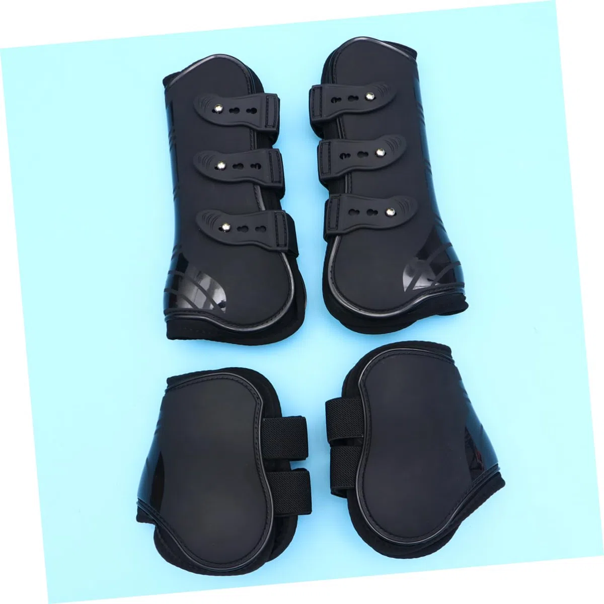COLLBATH Protectores para Patas de Caballo Equipo Ecuestre Talla XL Negro | 2 Pares, Pu de Alta Elasticidad, Ajuste Cómodo y Antideslizante, Tamaño Xl para Uso en Patas de Caballo