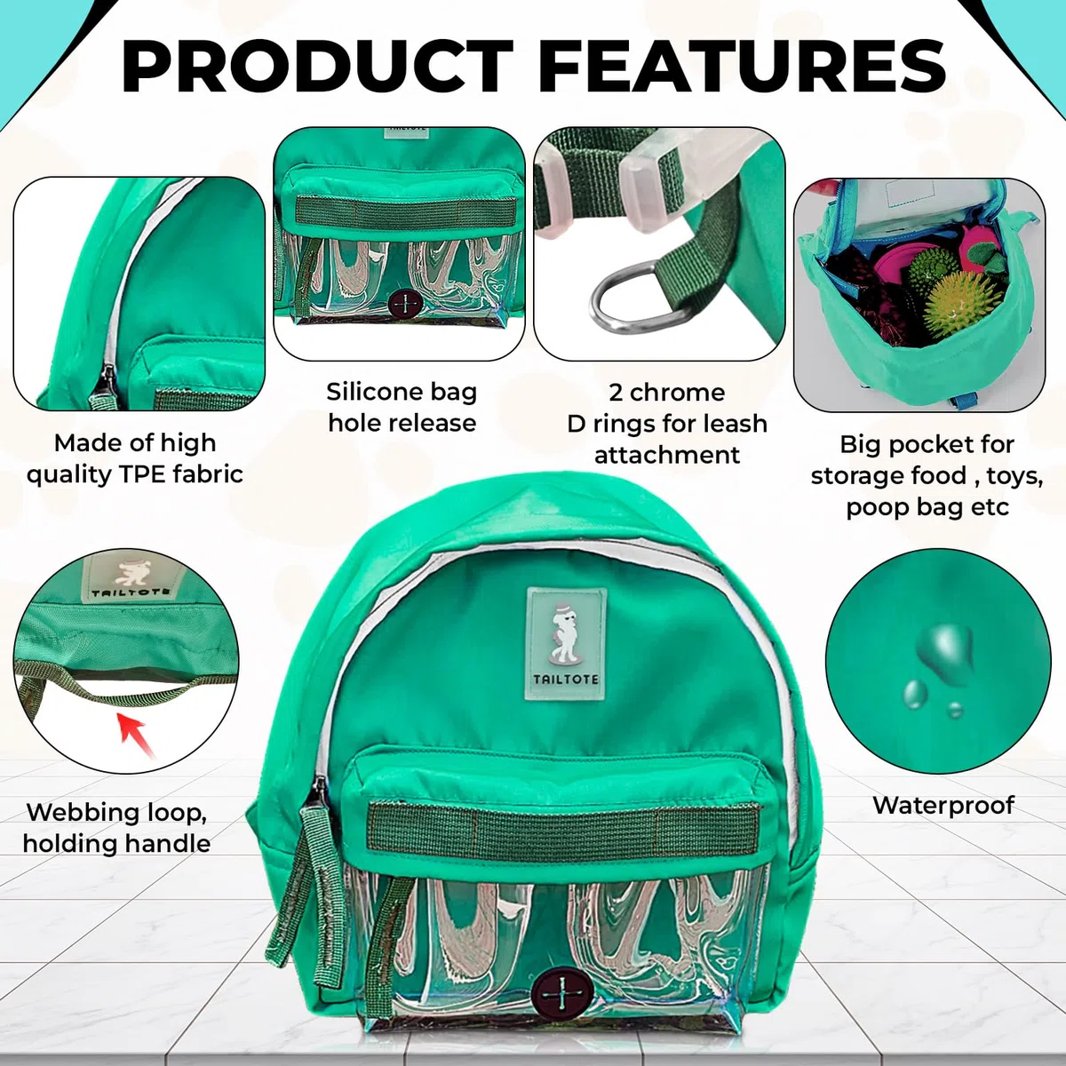 Mochila de senderismo para perros, ligera, ajustable y resistente al agua, ideal para aventuras al aire libre, entrenamiento de cachorros o paseos diarios (pequeño)
