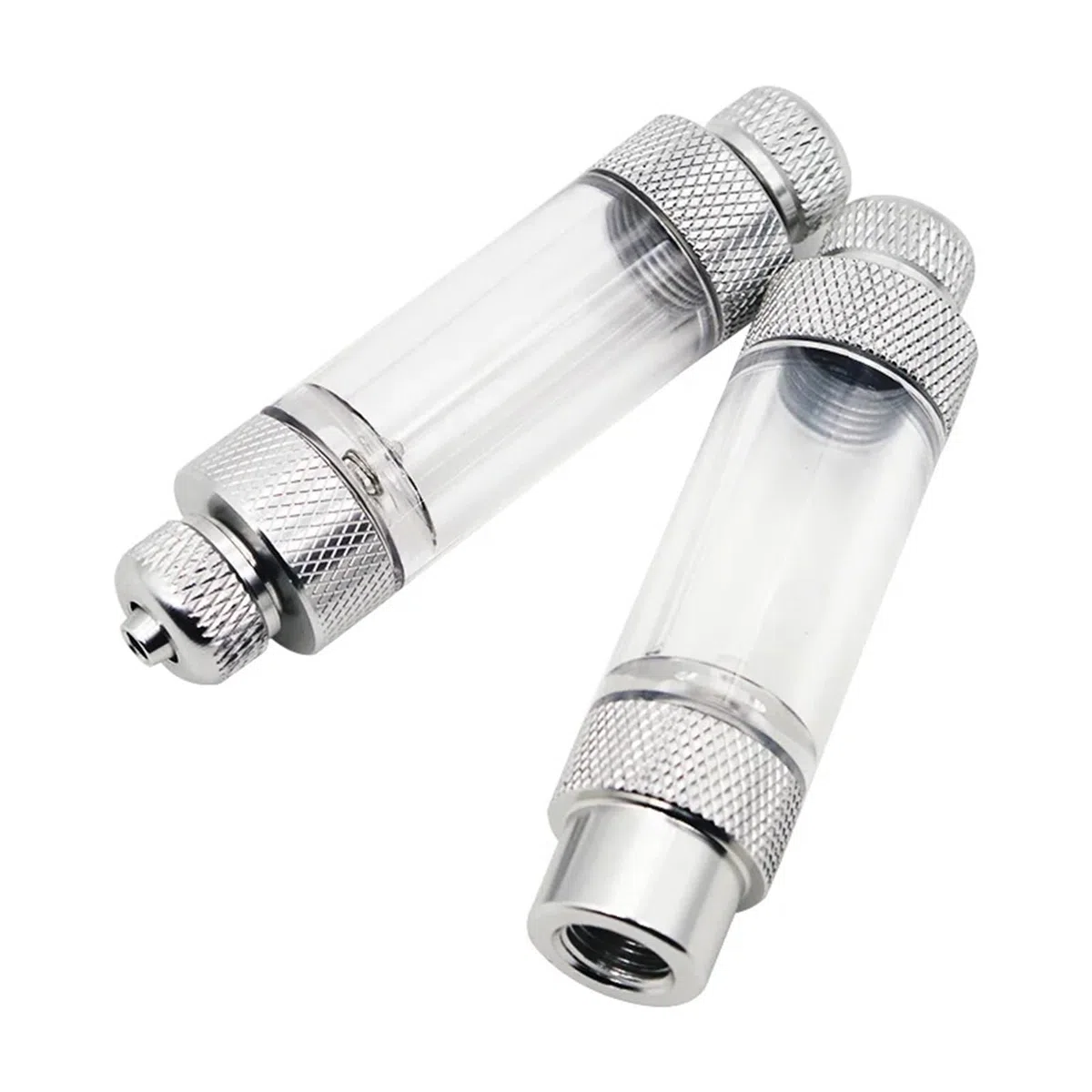 Contador de burbujas de CO2 for acuario, válvula de retención de doble cabezal, regulador de tanque de peces, kit de difusor, accesorios de bomba de aire de reactor (cabeza única)(Double head)