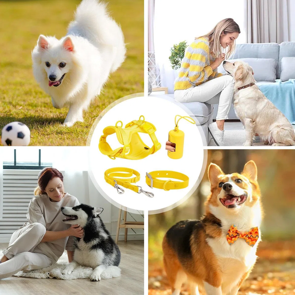 Juego de arneses para Perros para Perros de tamaño Mediano,Juego de arneses | Juego de correas multifunción