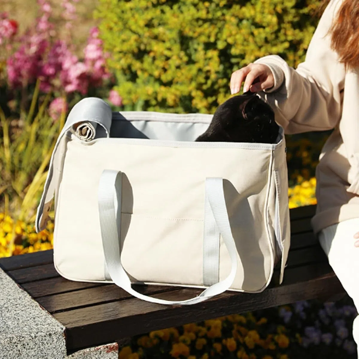 Transportín Perro, Bolso Portamascota con Bolsillos, Bolsa Mascota Ligera Transpirable con Correa Seguridad para Compras Viajes, Tote Mascotas Pequeñas Medianas, Green