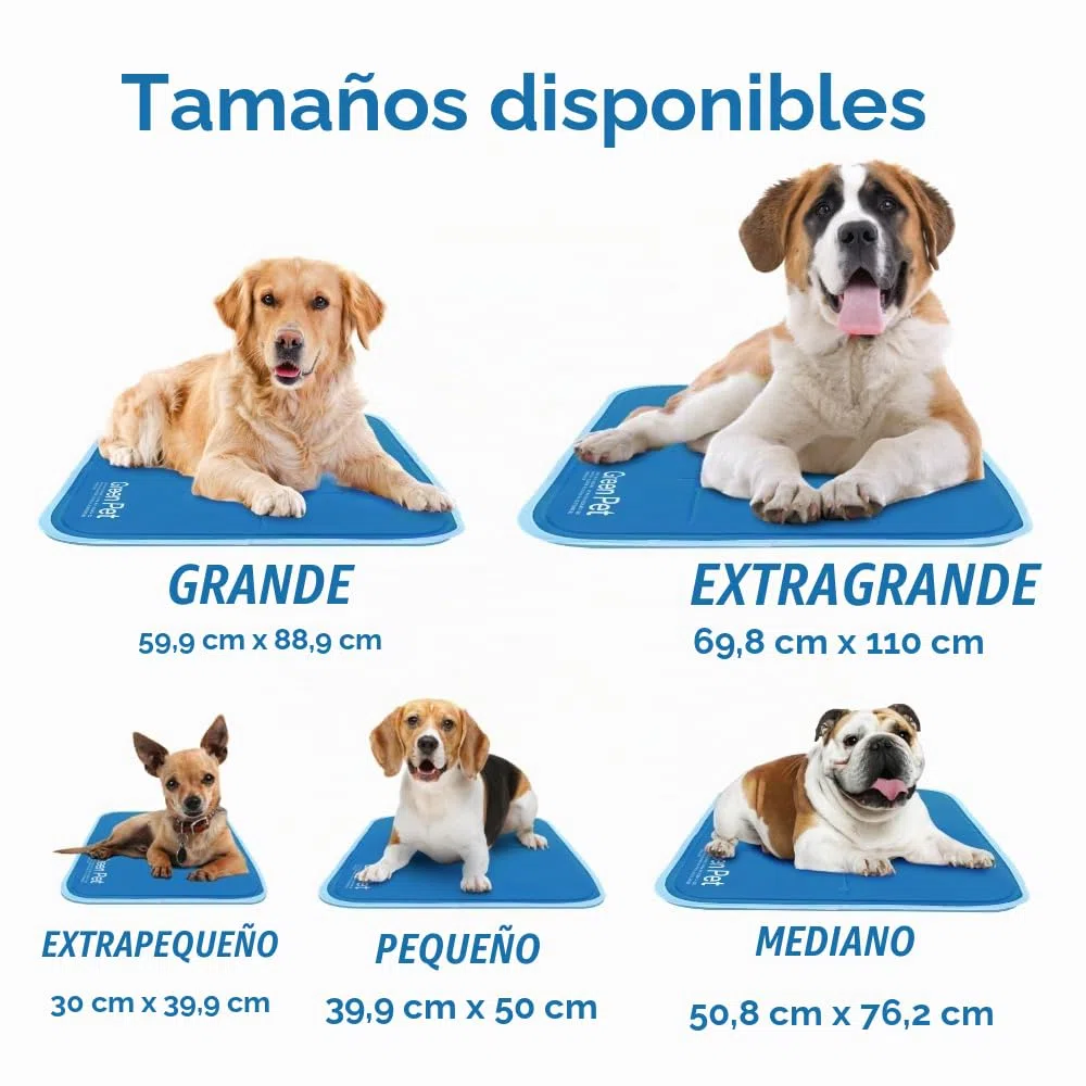 THEGREENPETSHOP Cool Pet Pad Alfombrilla autorefrescante, Mediana, activada por presión para Perros y Gatos de 53-114 cm, Gel no tóxico, no Necesita Agua, Azul