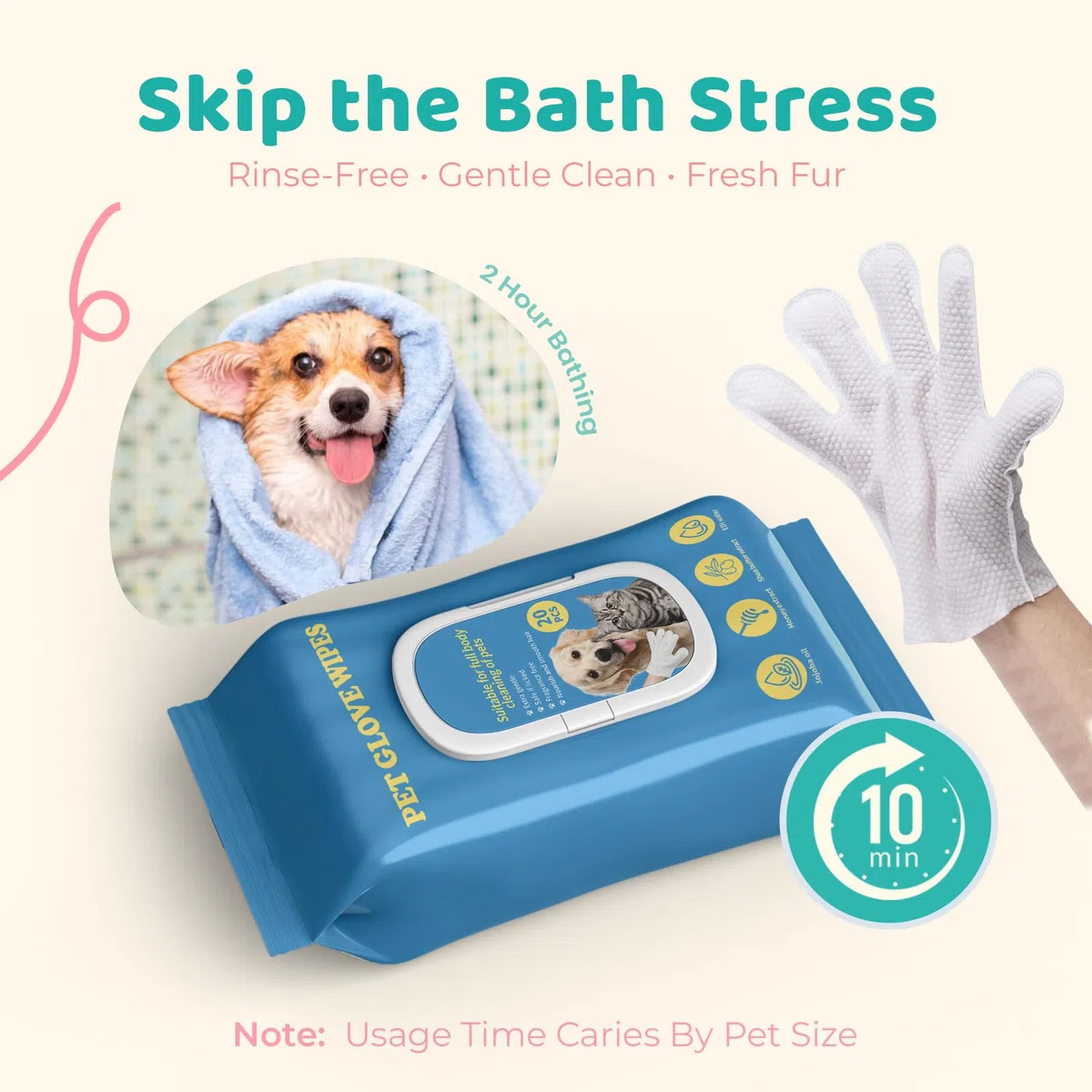 Toallitas para mascotas para perros y gatos – Juego de 110 unidades (40 toallitas para los oídos, 50 toallitas para ojos, 20 toallitas para guantes) – Limpieza suave para ojos y oídos