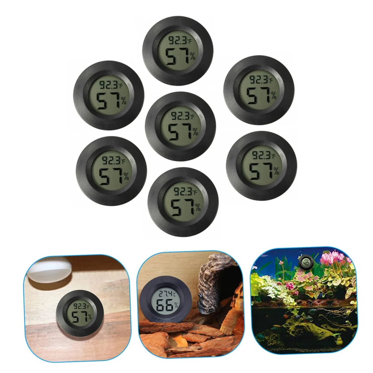 14piezas Higrómetro Digital Mini Para Terrarios y Reptiles Medidor De y Pantalla Lcd Para Interior y Exterior
