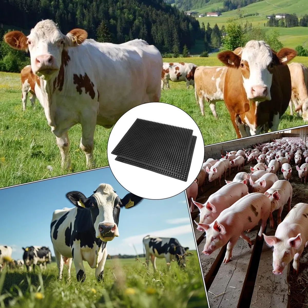Cepillo rascador para ganado Rascador Masajeador de Aseo | Cepillo rascador para caballos y cabras 2 piezas para Vacas, Perros, Juegos de Animales en Establos,