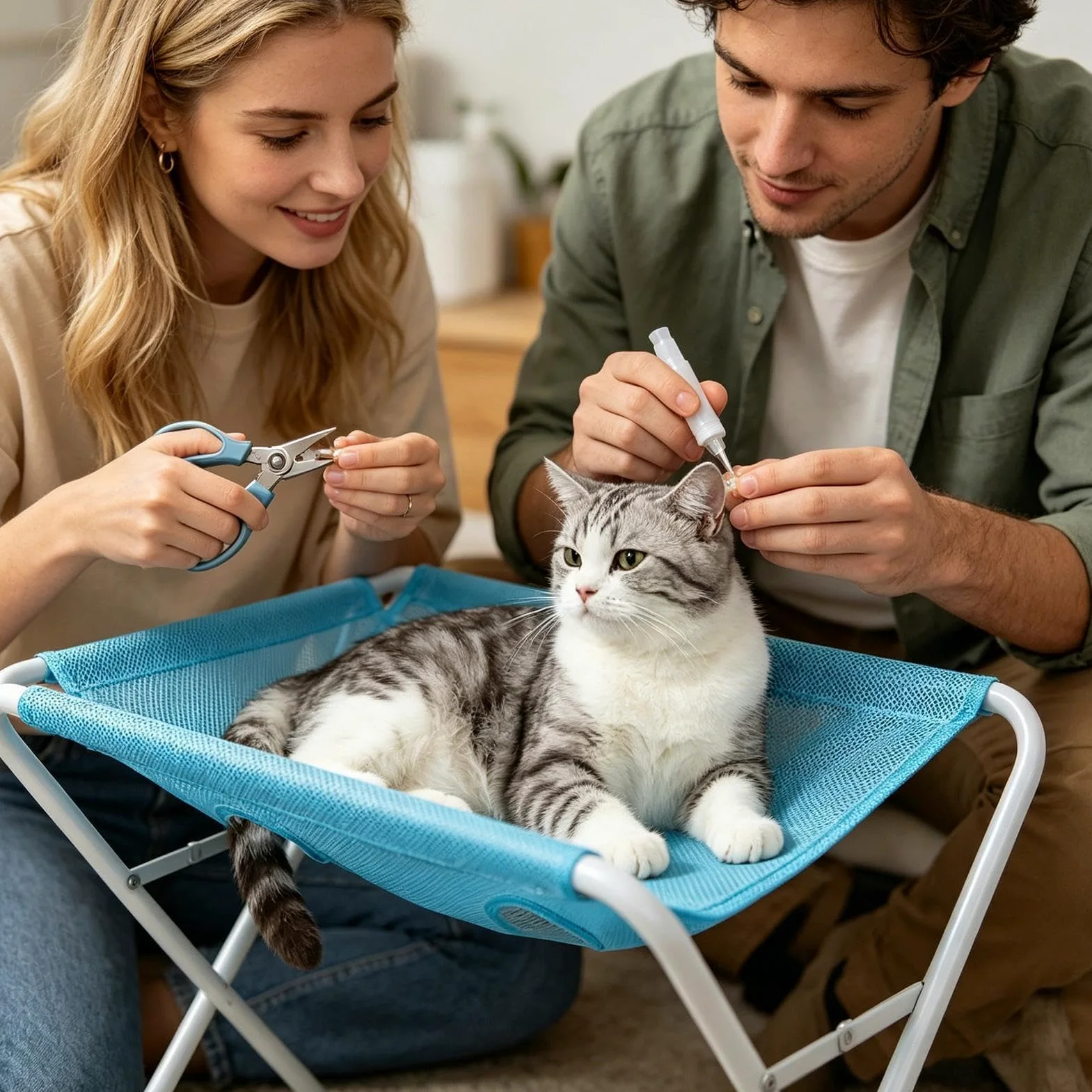 Mesa De Aseo Para Mascotas 8 Orificios Antiescape Desmontable | Mesa De Aseo Para Cachorros Con Restricción para Gatos Cachorros Baño Limpieza de Orejas y Dientes Corte de Uñas