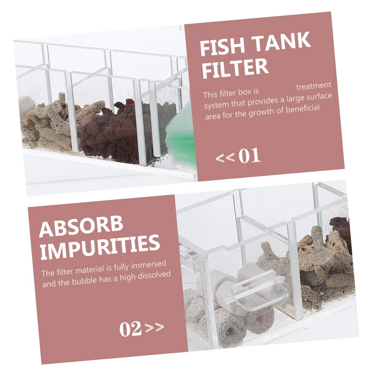 Milisten Caja De Filtro Acuario Multifuncional Seguro Ciclo Ecológico Fácil Instalacion