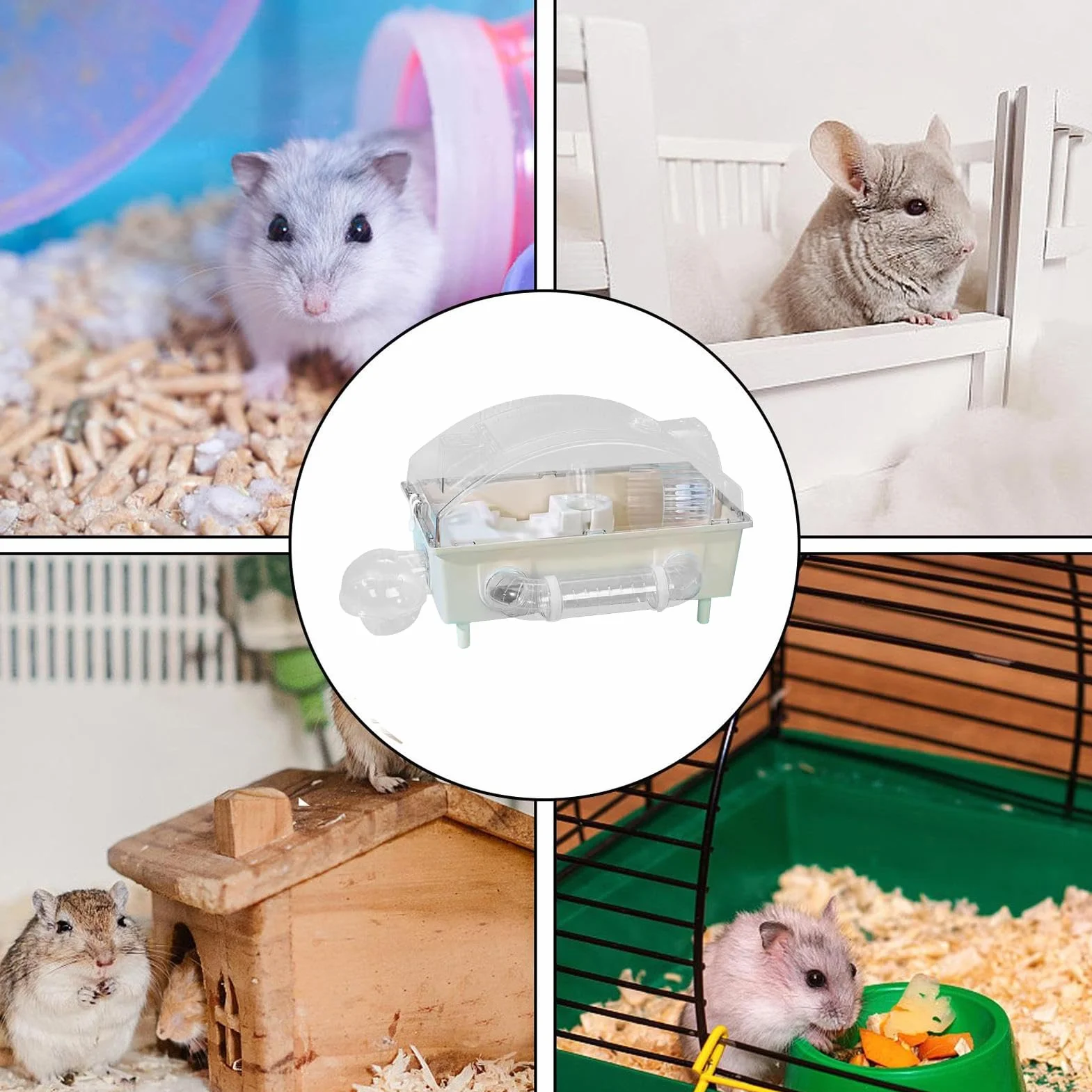 Jaula de Hámster Casa de Hábitat para Mascotas | Hábitats Transparentes para Mascotas para Hámster, Chinchilla, Conejo, Erizo, Cobaya Enano, Hurón y