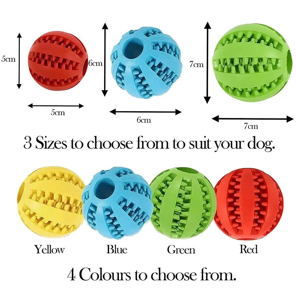 Juguetes para Cachorros, Pelota de Goma for Perros, Juguete for Cachorros, Grandes, Limpieza Dientes, Snack, 2 Unidades, Rojo, 6 cm(Green 6cm)