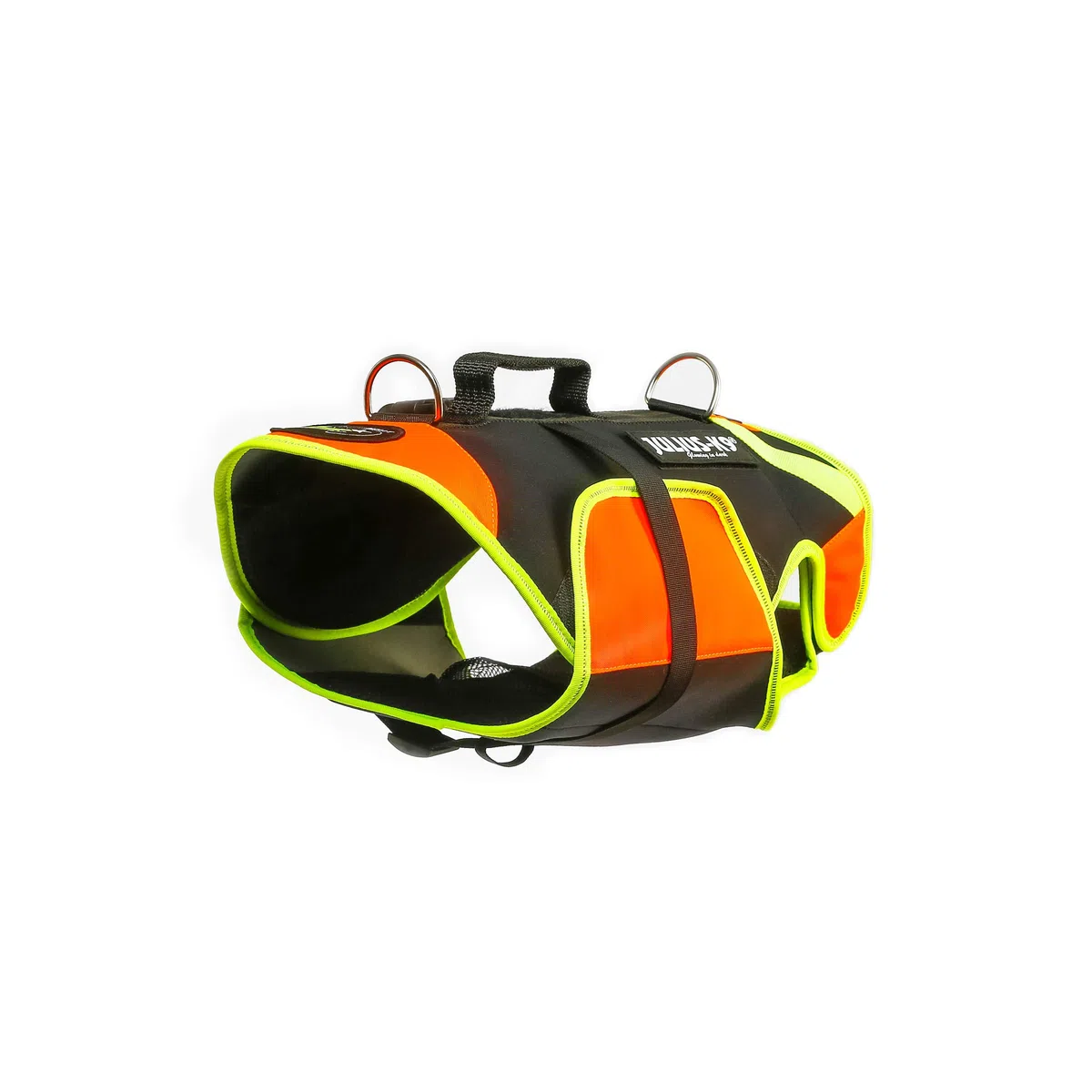 Julius-K9 16SWM-IDC-NE-M Arnés de perro multifuncional IDC, M, Negro y Naranja Neón