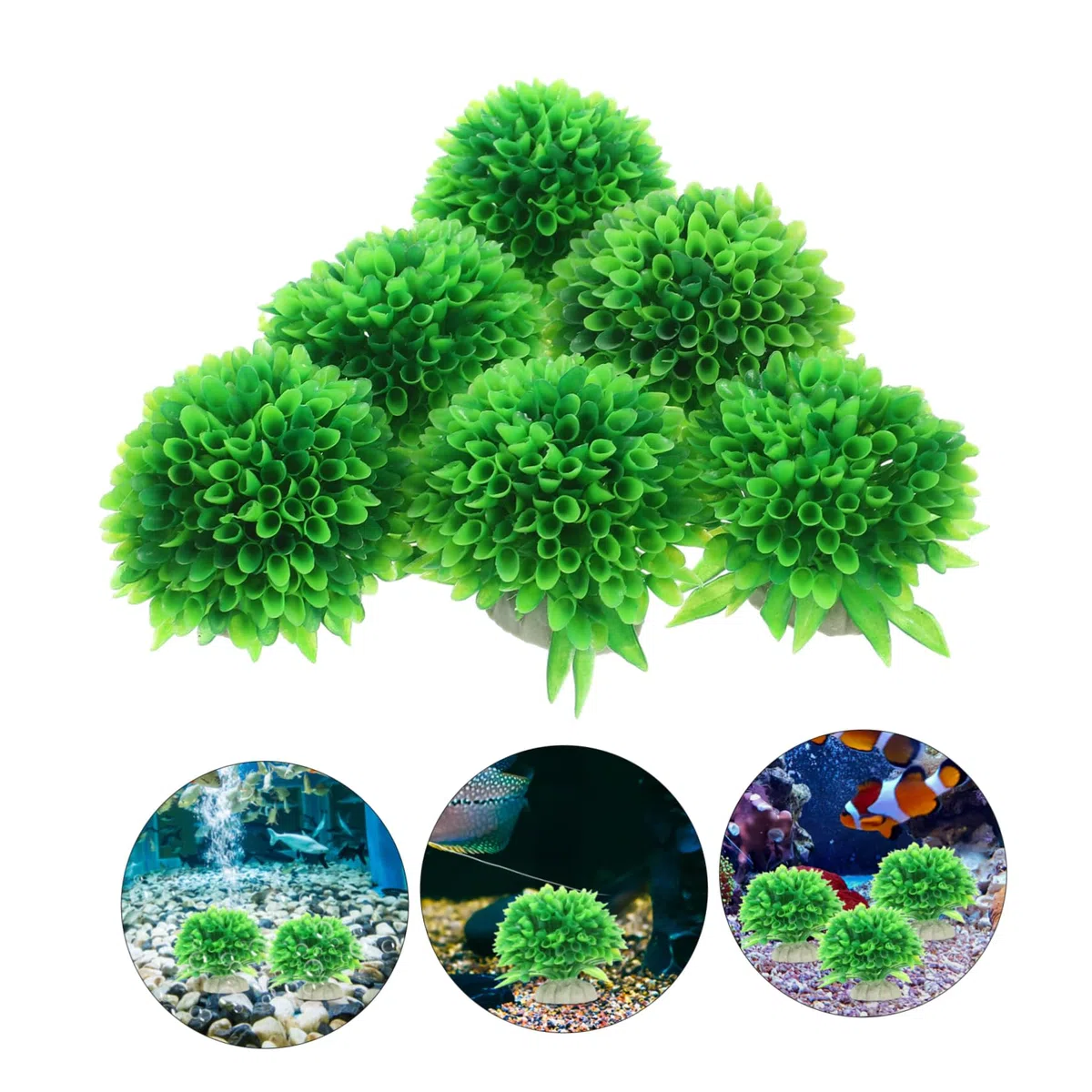 BESPORTBLE 5 Juegos Adornos De Acuario Planta Artificial para Pecera Disfraz De Equipo Plantas De Agua Falsas Decoración De Plantas Falsas De Juguete Tanque El Plastico 6 Piezas * 5