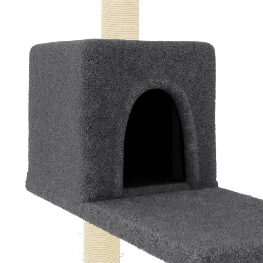 Rascador para Gatos con Postes de sisal Gris Oscuro 95 cm, LAPOOH Rascador Gato, Arbol Rascador para Gatos, Gatos Accesorios, Torre Gatos, Arranhador para Gatos, Casa para Gatos
