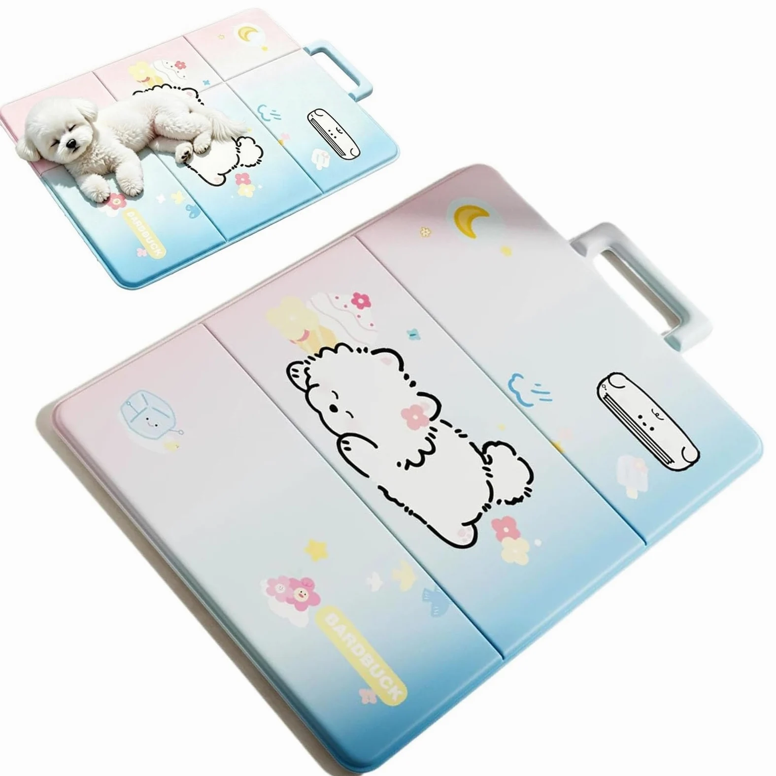Alfombrilla de refrigeración para perros con gel de refrigeración automática, alfombrilla de refrigeración de verano para perros, diseño portátil de tres pliegues, almohadilla de