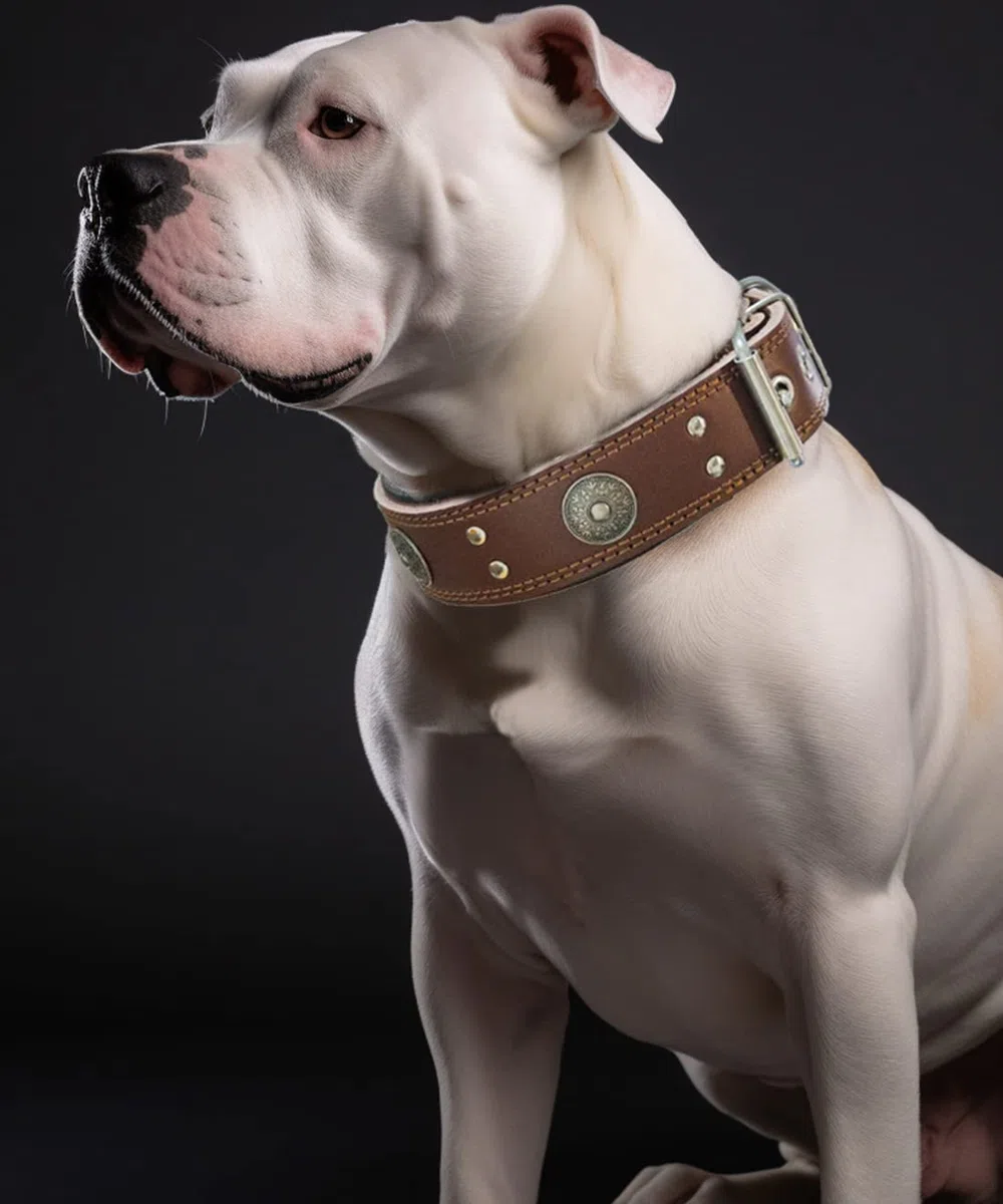 Collar de cuero para perro, collares de cuero genuino resistente de 5 cm de ancho, hecho a mano, suave y lujoso, la mejor opción para perros de raza grande y mediana de 19.5 a 23.5 pulgadas