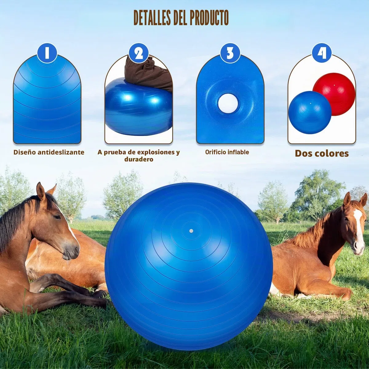 Sotiff 2 Pelotas de fútbol Gigantes de 40 Pulgadas para Jugar a Caballos Grandes, Color Azul y Rojo