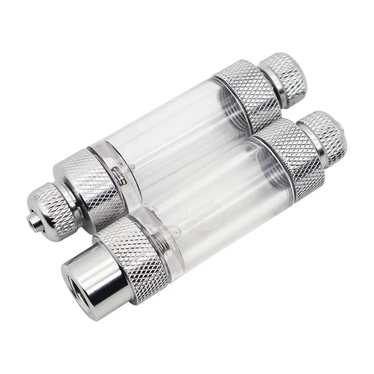 Contador de burbujas de CO2 for acuario, válvula de retención de doble cabezal, regulador de tanque de peces, kit de difusor, accesorios de bomba de aire de reactor (cabeza única)(Double head)