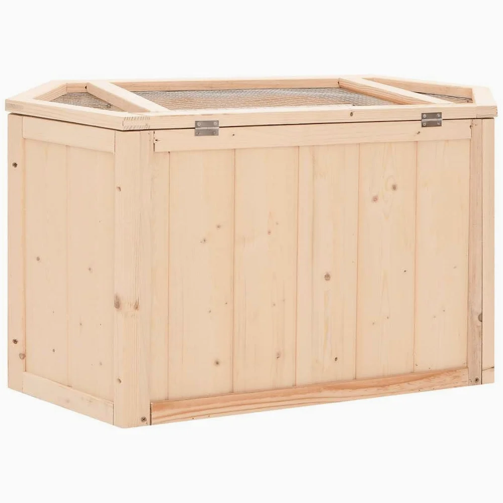 Jaula para hámster de madera, 80 x 40 x 43 cm, madera de abeto | Casa de roedores para sala de estar con panel frontal acrílico para observación y bañera extraíble para una fácil limpieza.