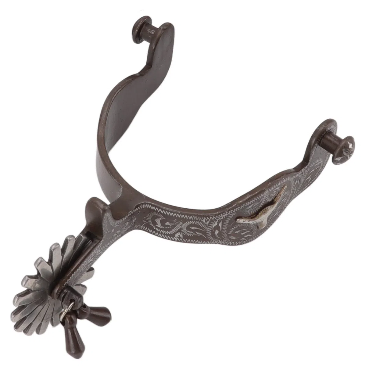 Espuelas para Caballos, Espuelas para Botas de Vaquero con Patrón Vintage Grabado Antioxidante de Acero Al Carbono, Ecuestres con Diseño en Forma de U para Equipo de Equitación de Vaquero