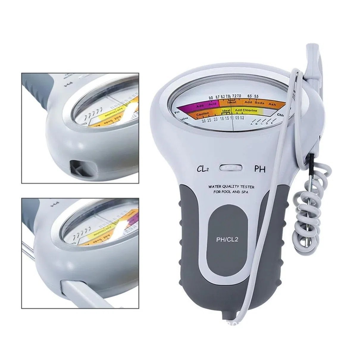 Medidor de cloro y pH PC102 2 en 1, comprobador de cloro, comprobador de pH, dispositivo de prueba de calidad del agua con cloro CL2