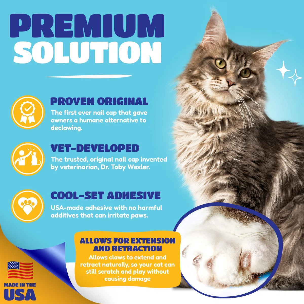 Soft Claws Inc Gatos Suave Garras Gato uñas Caps Take-Home Kit, pequeña, Color Azul