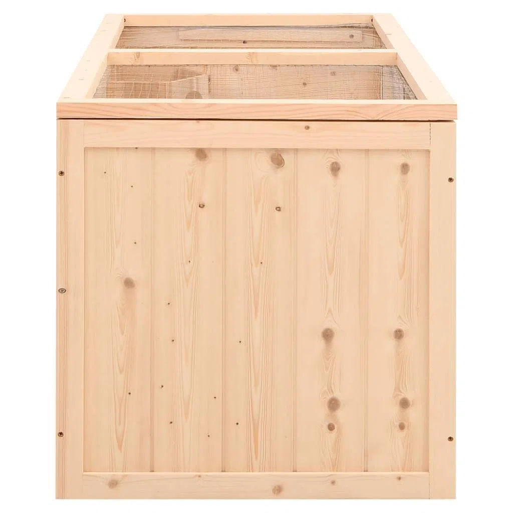 Jaula para hámster de madera de abeto, 89,5 x 45 x 45 cm | Gran casa para roedores con techo de rejilla abatible y bañera extraíble para el salón.