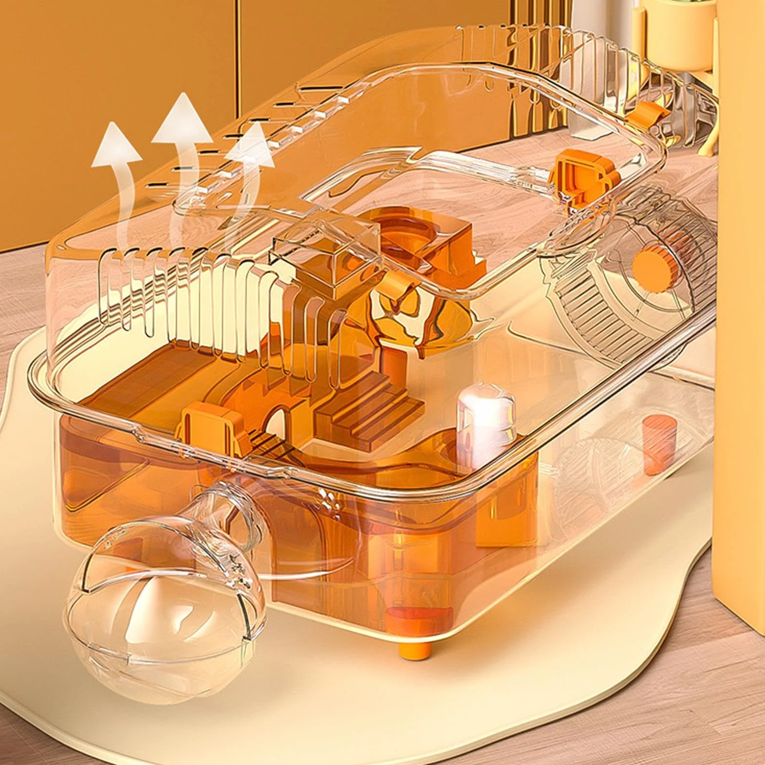 Casa para Hámster con Botella De Agua Y Juguetes Grandes | Jaula Transparente Para Mascotas Pequeñas Para Mascotas: Ratones Enanos, Conejos Sirios, Pequeños Animales, Para En