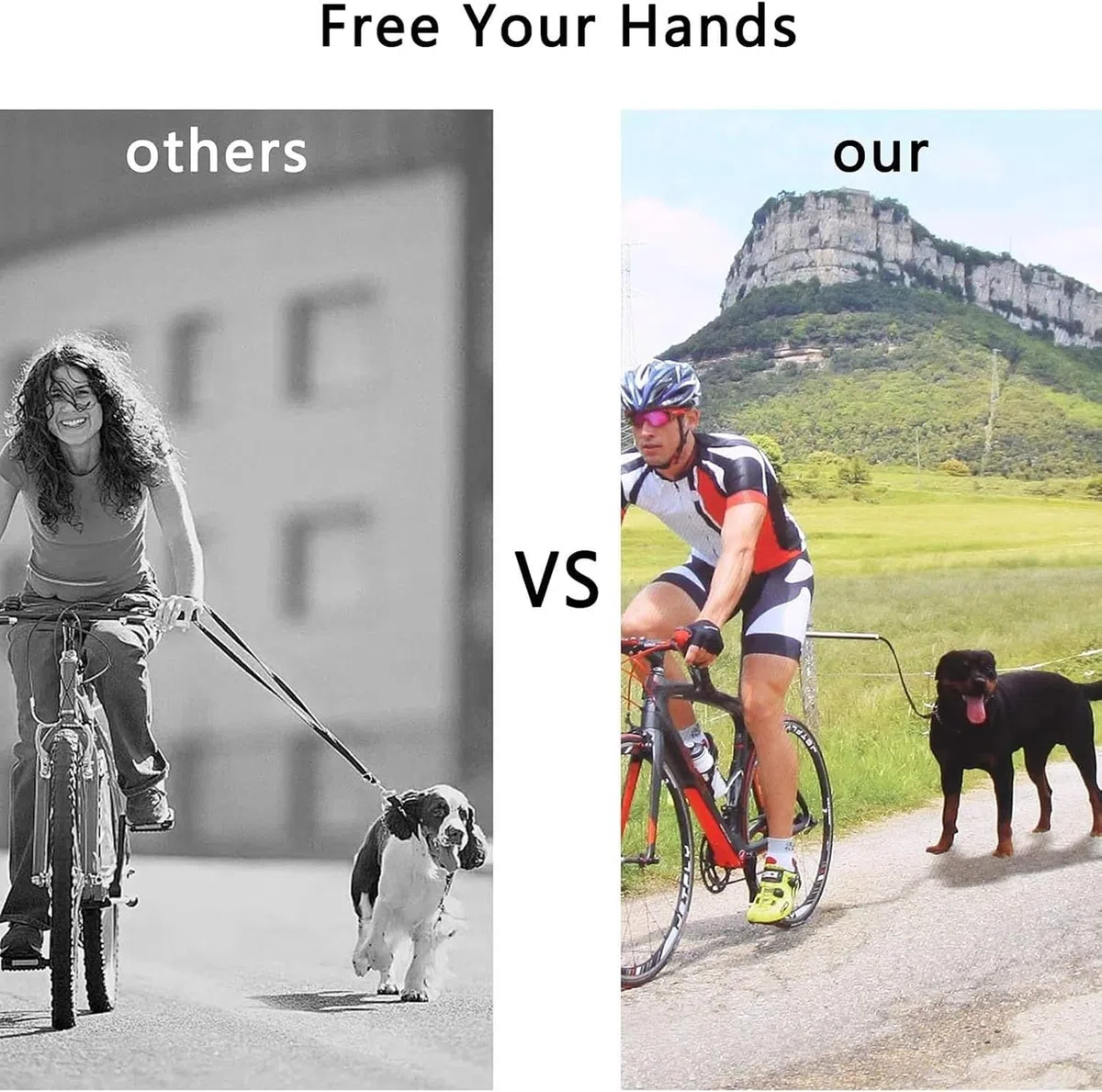 Correa de Perro sin Manos para Bicicleta, Ajustable para pasear, Entrenar, Correr y Montar en Bici con tu Mascota, Uso fácil, Segura y cómoda al Aire Libre