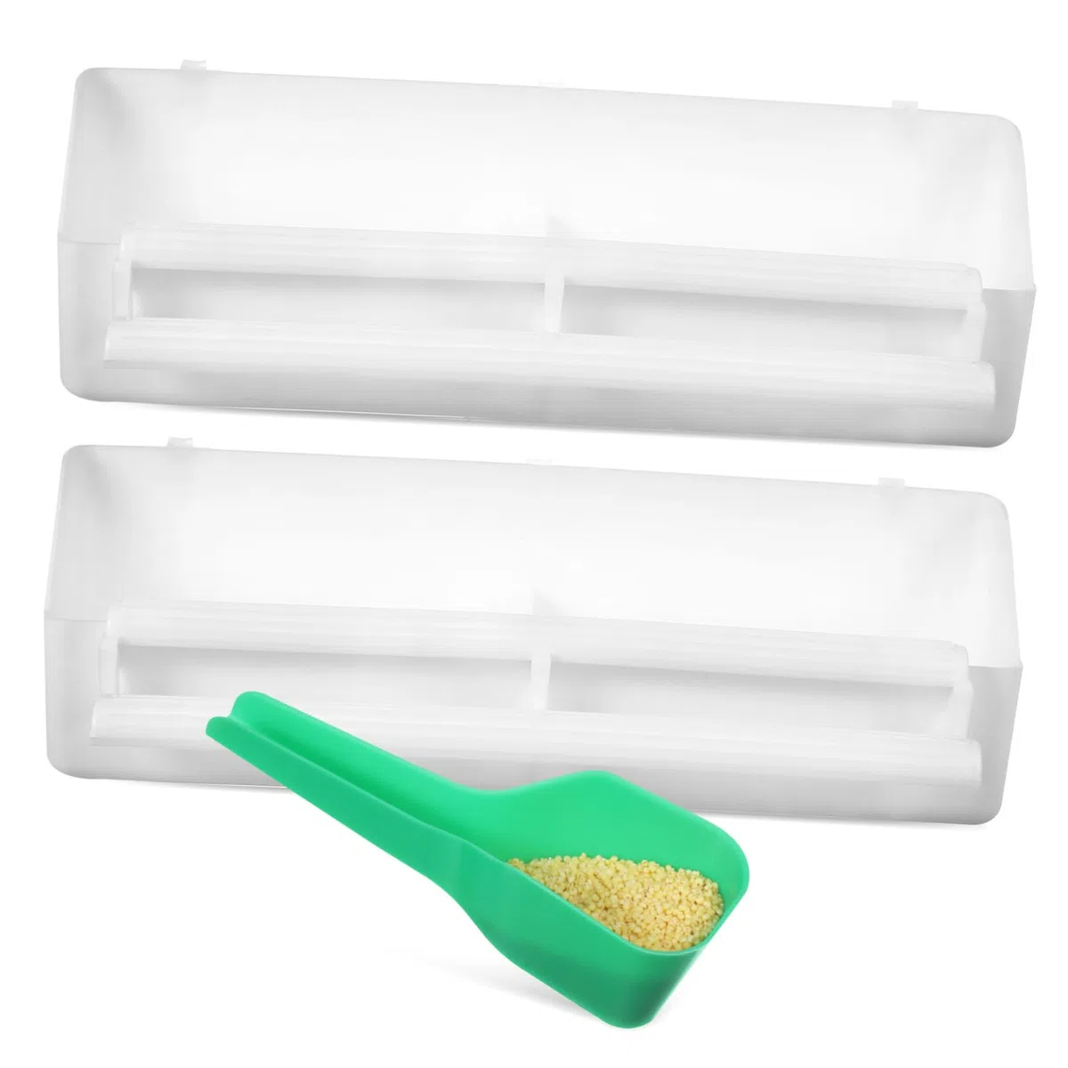 Kisangel 4 Juegos De Caja De Comida para Jaula Cuchara para Comida De Pájaros Jaulas para Pájaros Comederos para Dispensador De Agua Cuencos para a Comedero para