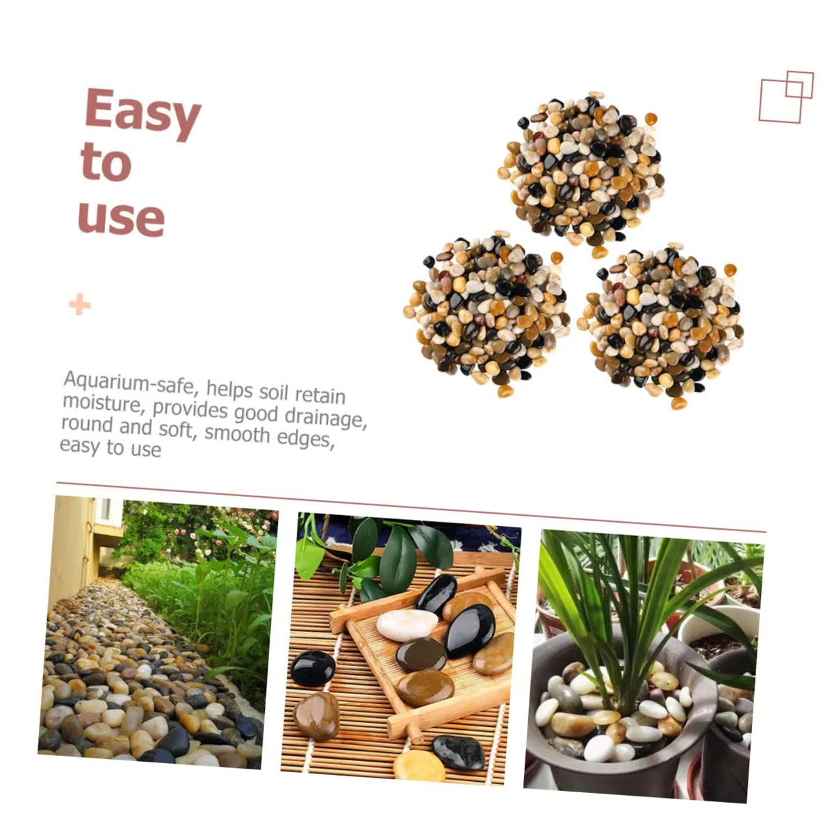 DOITOOL 3 Paquetes De Guijarros Decorativos Naturales Grava para Pecera Pequeñas Piedras Decorativas Plantas De Terrario Piedras Decoración De Pecera Guijarros Decorativos para