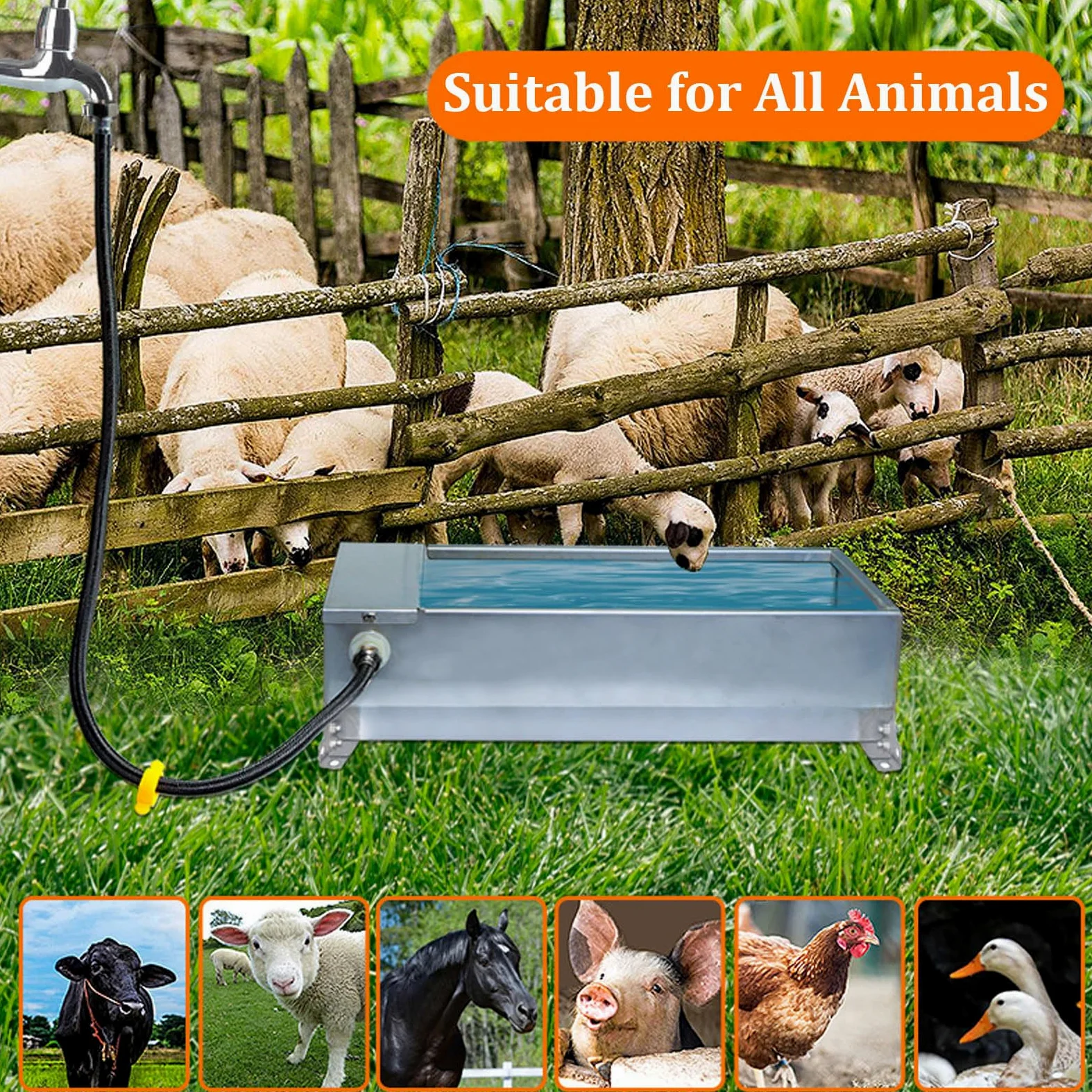 7,5 Litros Bebedero AutomáTico con VáLvula de Flotador,Bebedero AutomáTico para Ganado,DiseñO de InyeccióN AutomáTica de Agua,FáCil de Limpiar,para Caballos,Ovejas,Perros,Gallinas y Ganado Vacuno