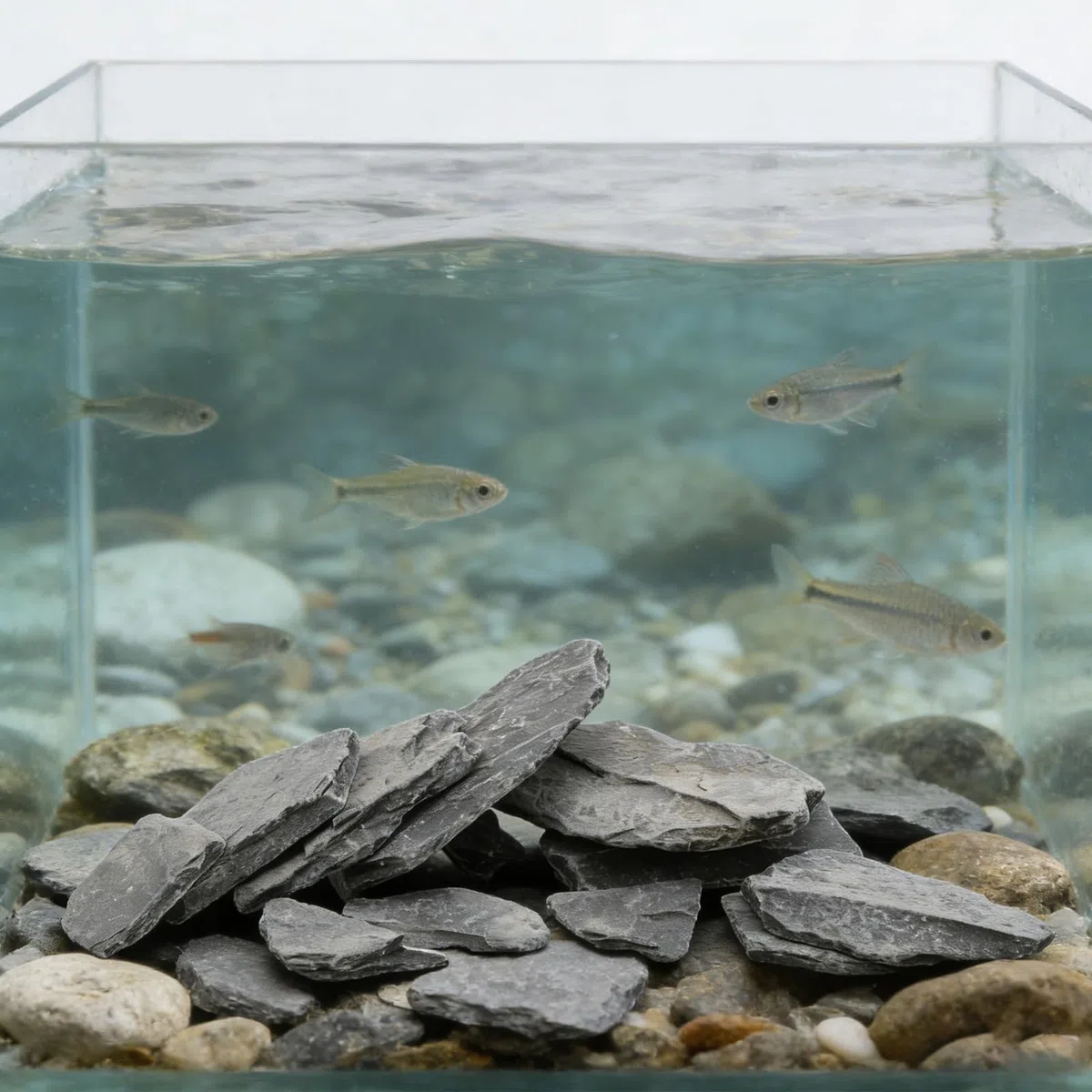 Piedras Naturales Que Fomenta la Exploración para Acuario en Forma de Losa Diseño Aleatorio, Roca Versátil para Peces y Tortugas en Oficina o Acuario