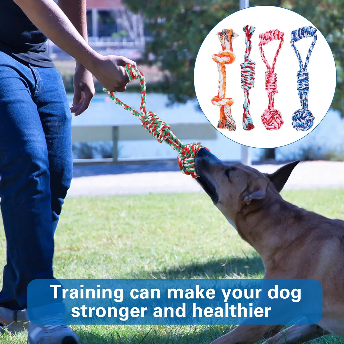 Hiboom 30 juguetes de cuerda para perros para masticadores agresivos, juguetes masticables resistentes para perros medianos y grandes, juguetes de algodón para perros de guerra, para limpieza de