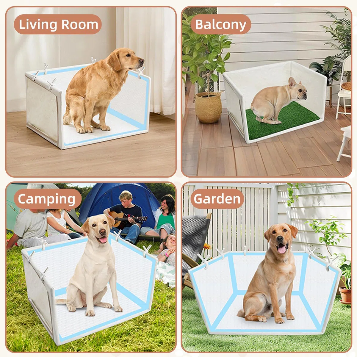 Bandeja Sanitaria para Perros Interior Impermeable con Paredes Altas para | Estación para Hacer Pis en Interiores Para Apartamento Balcón Sala De Estar Pequeño Mediano