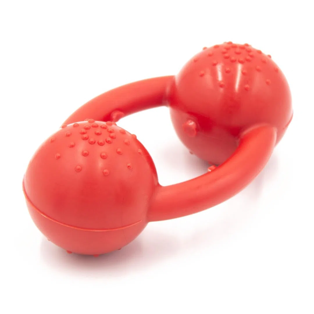Alpha - Chew - Juguete de goma resistente para perros de tira y afloja para mascotas, elige tu color, 6 pulgadas de largo x 2.5 pulgadas de ancho x 3.5 pulgadas de alto (rojo)