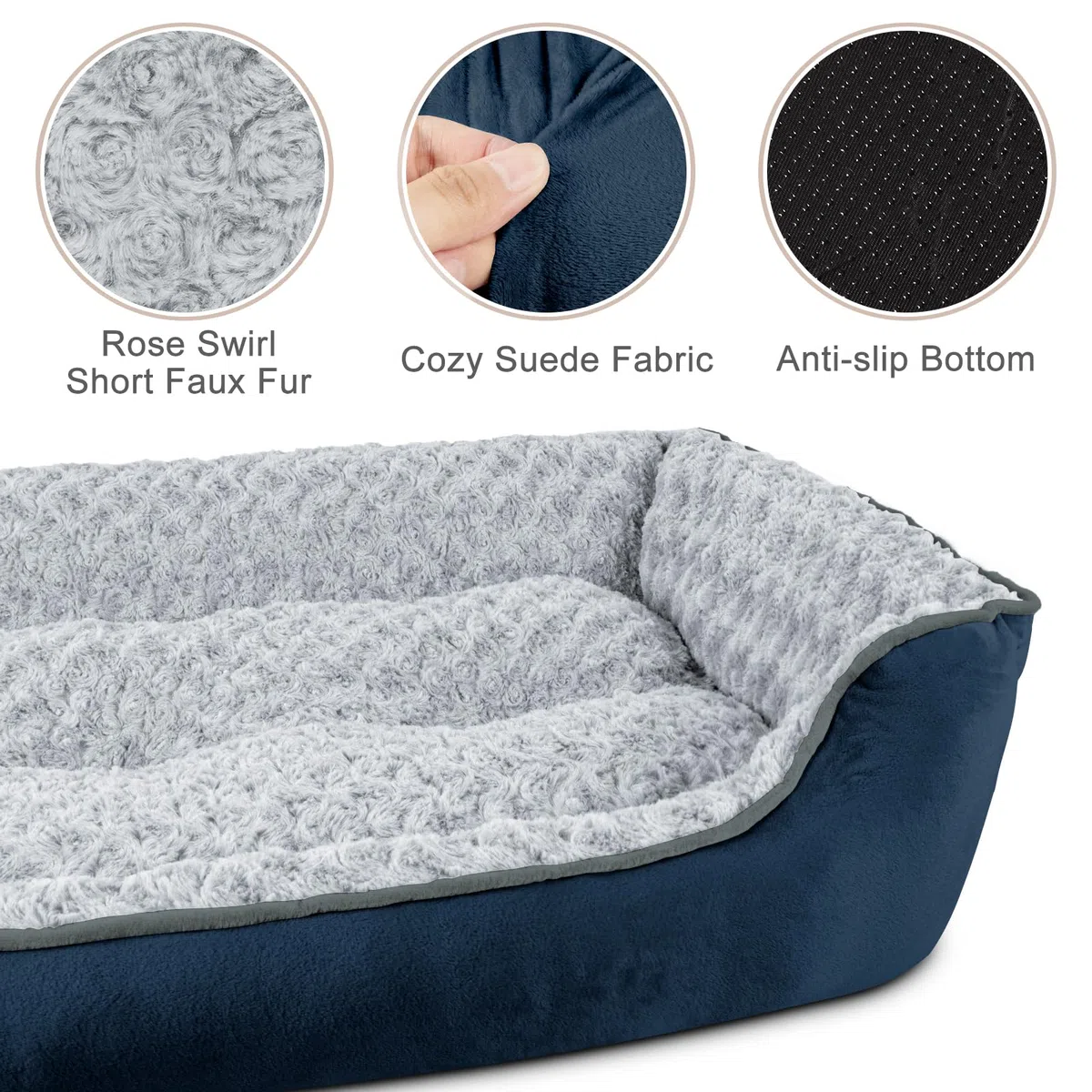 JOEJOY Cama Rectangular para Perros Grandes, medianos y pequeños, sofá Cama ortopédica Lavable, Suave y Transpirable, Cama calmante Duradera para Perros con Parte Inferior Antideslizante, Varios